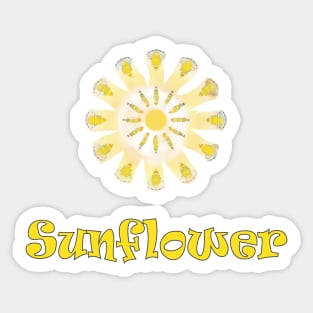 Bright Yellow Sun Flower Mandala Sticker
